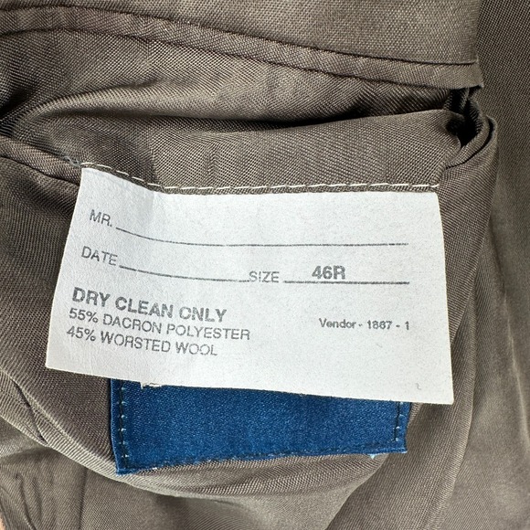 VTG Stafford Double Breasted Blazer Jacket Mens 46R Grey Sport Coat Wool - Picture 8 of 13